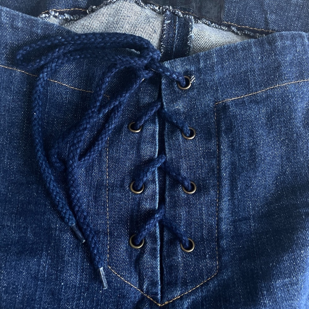 Reformation Lace‎ Up Front Wide Leg Flared Bell Bottom Jeans Size 6 - Picture 6 of 8